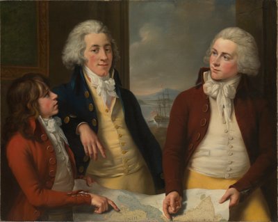 Los hermanos Money: William (1769-1834), James (1772-1833) y Robert Taylor (1775-1803) de John Francis Rigaud