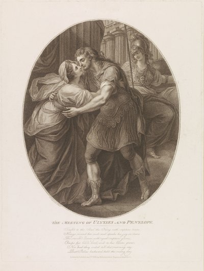 El encuentro de Ulises y Penélope, grabado por Francesco Bartolozzi de John Francis Rigaud