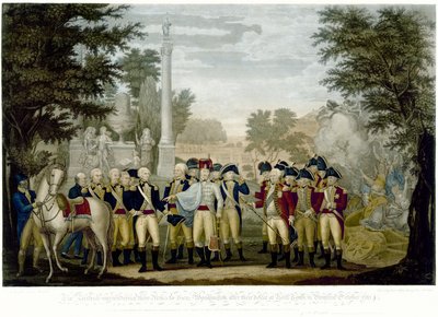 La rendición británica de sus armas al General Washington después de su derrota en Yorktown, Virginia, octubre de 1781 de John Francis Renault