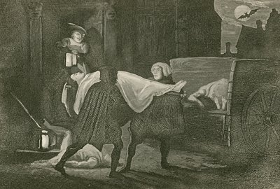El cuerpo de Amabel llevado al carro de los muertos de John Franklin