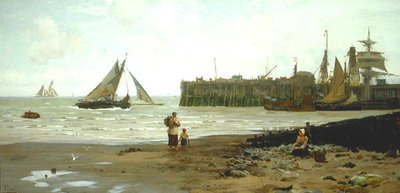Marea baja, puerto de Whitstable de John Fraser