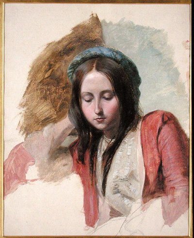 Estudio de una mujer de John Frederick (attr.to) Lewis