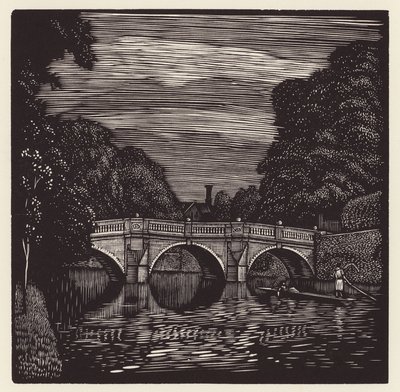 Cambridge: Clare Bridge (xilografía) de John Frederick Greenwood