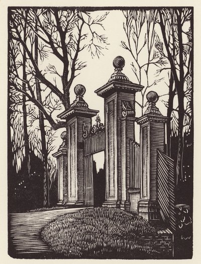 Cambridge: Clare Gates (xilografía) de John Frederick Greenwood