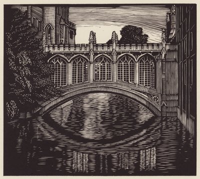 Cambridge: "El puente de los Suspiros" (xilografía) de John Frederick Greenwood