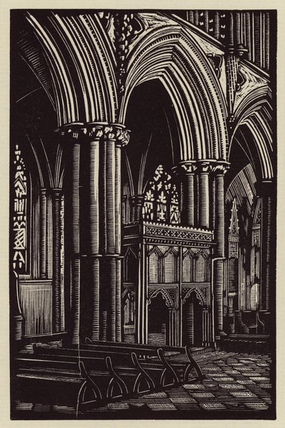 Catedral de Ely: En el presbiterio (xilografía) de John Frederick Greenwood