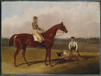 "Barefoot", el caballo de carreras, con un jinete y un mozo de cuadra, 1835 de John Frederick Herring Senior