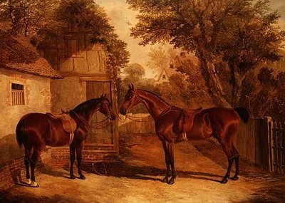 Cazadores de bahía fuera de una casa de campo de John Frederick Herring Senior