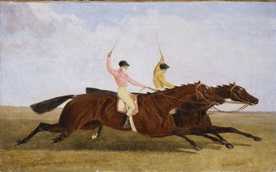 Satirista con William Scott Up Beating Coronation con John Day Up - El St. Leger 1841 de John Frederick Herring Senior