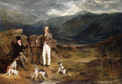 Dos Caballeros con Perros de Caza en un Páramo de Urogallos, 1824 de John Frederick Herring Senior