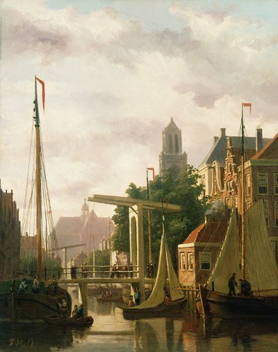 Un canal en Ámsterdam de John Frederick Hulk