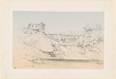 Edificio junto a una presa de John Frederick Kensett