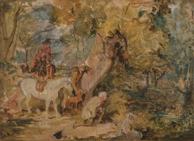 Un boceto para "Bosques acechando ciervos de John Frederick Lewis