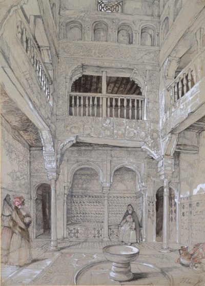 Entrada a los baños de la Alhambra, c1830s de John Frederick Lewis