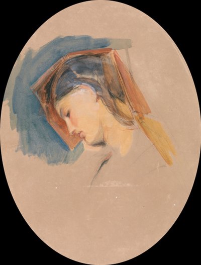 Cabeza de mujer joven de John Frederick Lewis