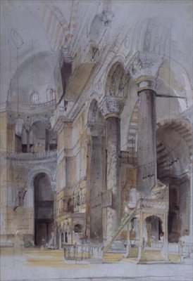 Interior de Santa Sofía, Constantinopla de John Frederick Lewis