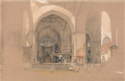 Interior de la Mezquita Mayor, (Ulucami) Bursa, Turquía de John Frederick Lewis