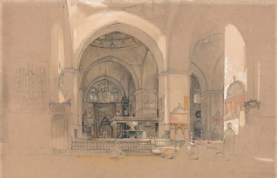 Interior de la Mezquita Mayor, (Ulucami) Bursa, Turquía de John Frederick Lewis