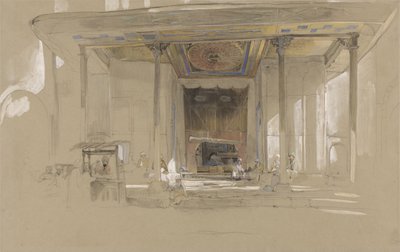 Entrada principal de la Gran Mezquita (Ulucami) Bursa, Turquía, c.1840 de John Frederick Lewis