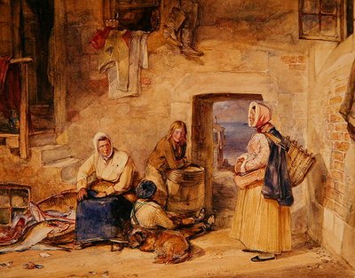 Pescadoras de Newhaven, Edimburgo, c.1831-32 (acuarela sobre papel) de John Frederick Lewis