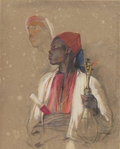 Estudio para El portador de la pipa, 1841-51 de John Frederick Lewis