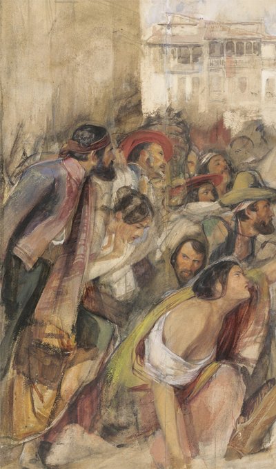 Estudio para la Proclamación de Don Carlos, c.1834-28 de John Frederick Lewis