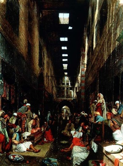 El bazar Bezestein de El Khan Khallil, El Cairo de John Frederick Lewis