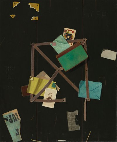 Estante de cartas con una jota de corazones, c.1895 (óleo sobre lienzo) de John Frederick Peto