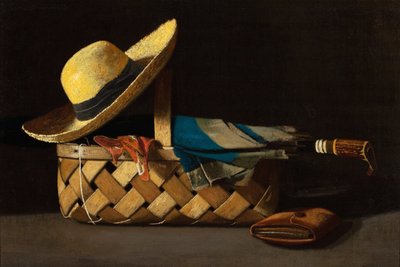Cesta de mercado, sombrero y paraguas de John Frederick Peto