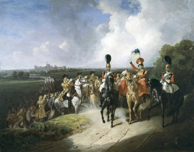 Banda del segundo regimiento de Life Guards saliendo de Windsor, 1830 de John Frederick Tayler