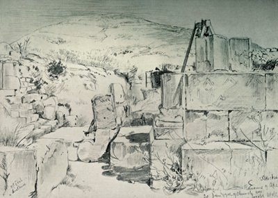 Ábside de la iglesia del siglo IV sobre el pozo de Jacob en Shechum Nablus, 1902 de John Fulleylove