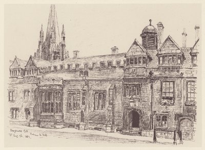 Brasenose College (litografía) de John Fulleylove