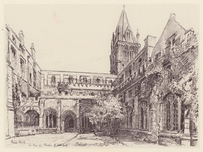 Claustros de Christ Church (litografía) de John Fulleylove