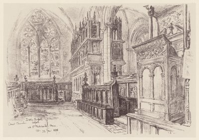 Christ Church, Interior de la capilla latina (litografía) de John Fulleylove
