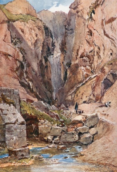 Delfos. La Garganta y el Manantial de Castalia de John Fulleylove