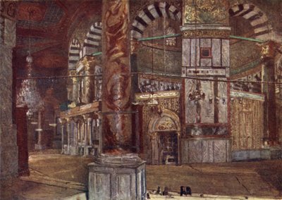 Interior de la Cúpula de la Roca (Mezquita de Omar), desde el Sureste de John Fulleylove