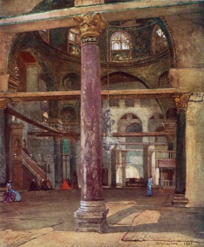 Interior de la Mezquita de El Aksa, desde el sureste de John Fulleylove
