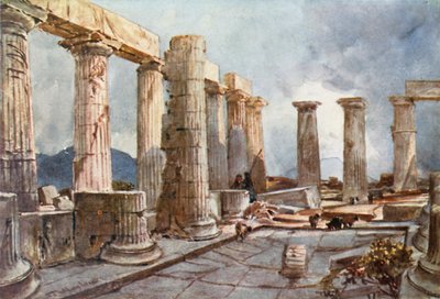 Interior del Templo de Apolo en Bassae en Arcadia de John Fulleylove