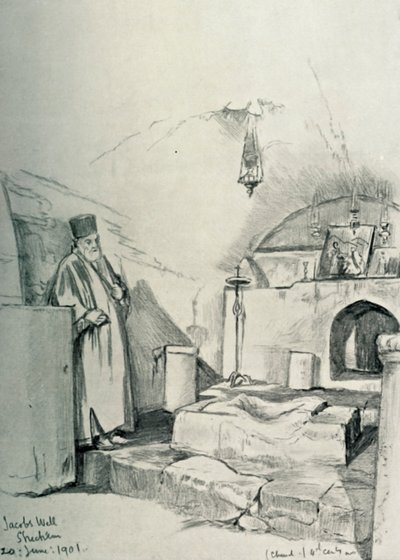 El pozo de Jacob en Siquem Nablus, 1902 de John Fulleylove