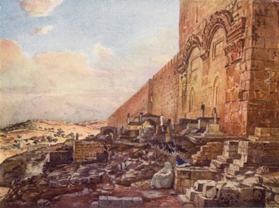 Jerusalén, exterior de la Puerta Dorada o Hermosa de John Fulleylove