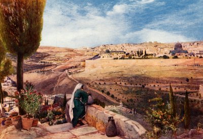 Jerusalén desde el Monte de los Olivos donde Cristo lloró por la Ciudad, 1902 de John Fulleylove