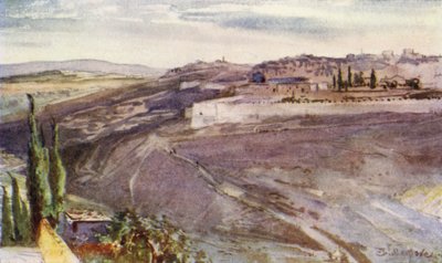 Jerusalén, desde el lugar tradicional en el Monte de los Olivos donde Cristo lloró sobre la ciudad de John Fulleylove