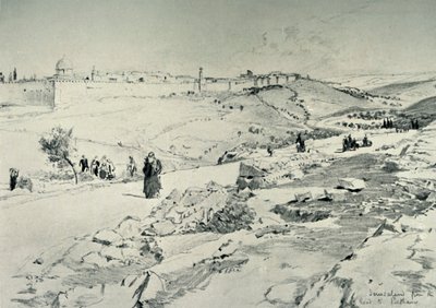 Jerusalén, con el Camino desde Betania, 1902 de John Fulleylove