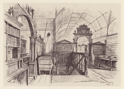 Biblioteca Merton (litografía) de John Fulleylove