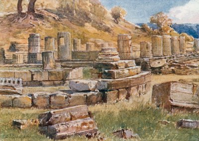 Olimpia. La Base de la Colina Kronos con los Restos del Templo de Hera y el Philippeion de John Fulleylove