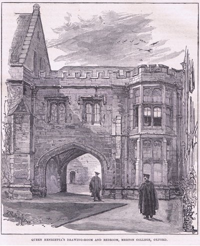 Sala de dibujo y dormitorio de la Reina Henrietta, Merton College, Oxford de John Fulleylove