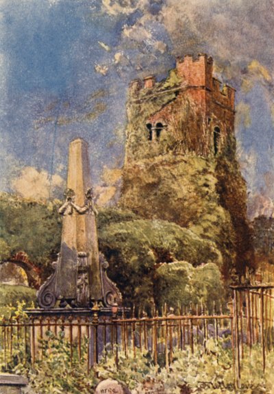 Iglesia en ruinas en Stanmore (litografia en color) de John Fulleylove
