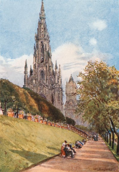 Monumento a Sir Walter Scott desde los Jardines de East Princes Street de John Fulleylove