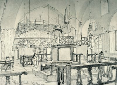 Sinagoga Española en Jerusalén - Interior, 1902 de John Fulleylove