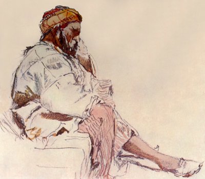 Campesino sirio sentado: de perfil, 1902 de John Fulleylove